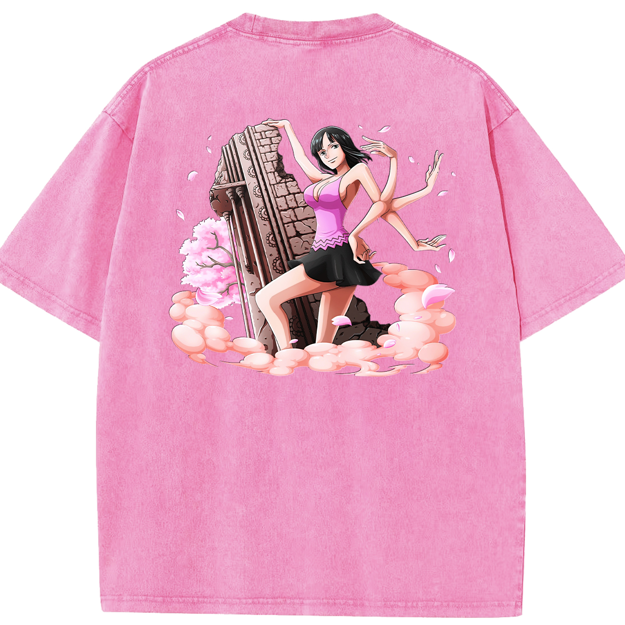 ワンピース ニコ・ロビン ONE PIECE Nico Robin 綿100% ヴィンテージ風 半袖Tシャツ（背面プリント）
